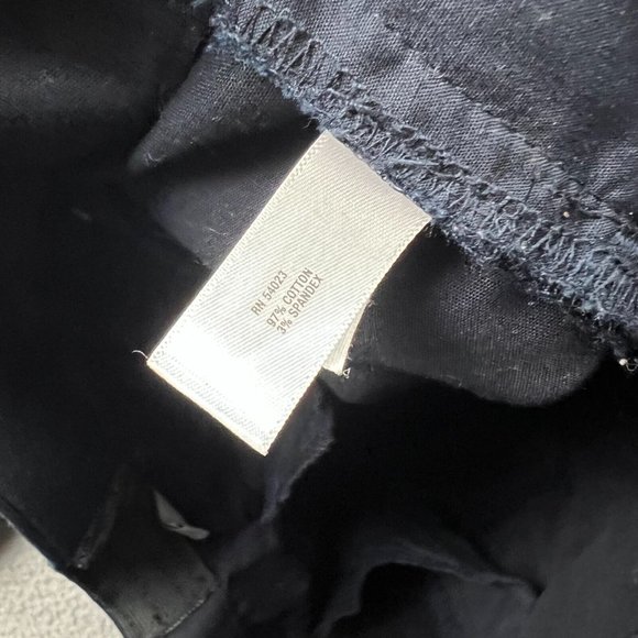 GAP Blue Stripe Hem Slim Cropped Pants Stretch Capri Trousers Womens Size 14 - Picture 7 of 9